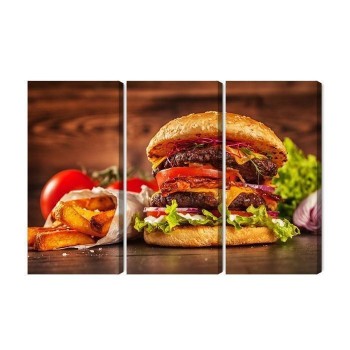 Mehrteiliges Bild Hausgemachter Hamburger