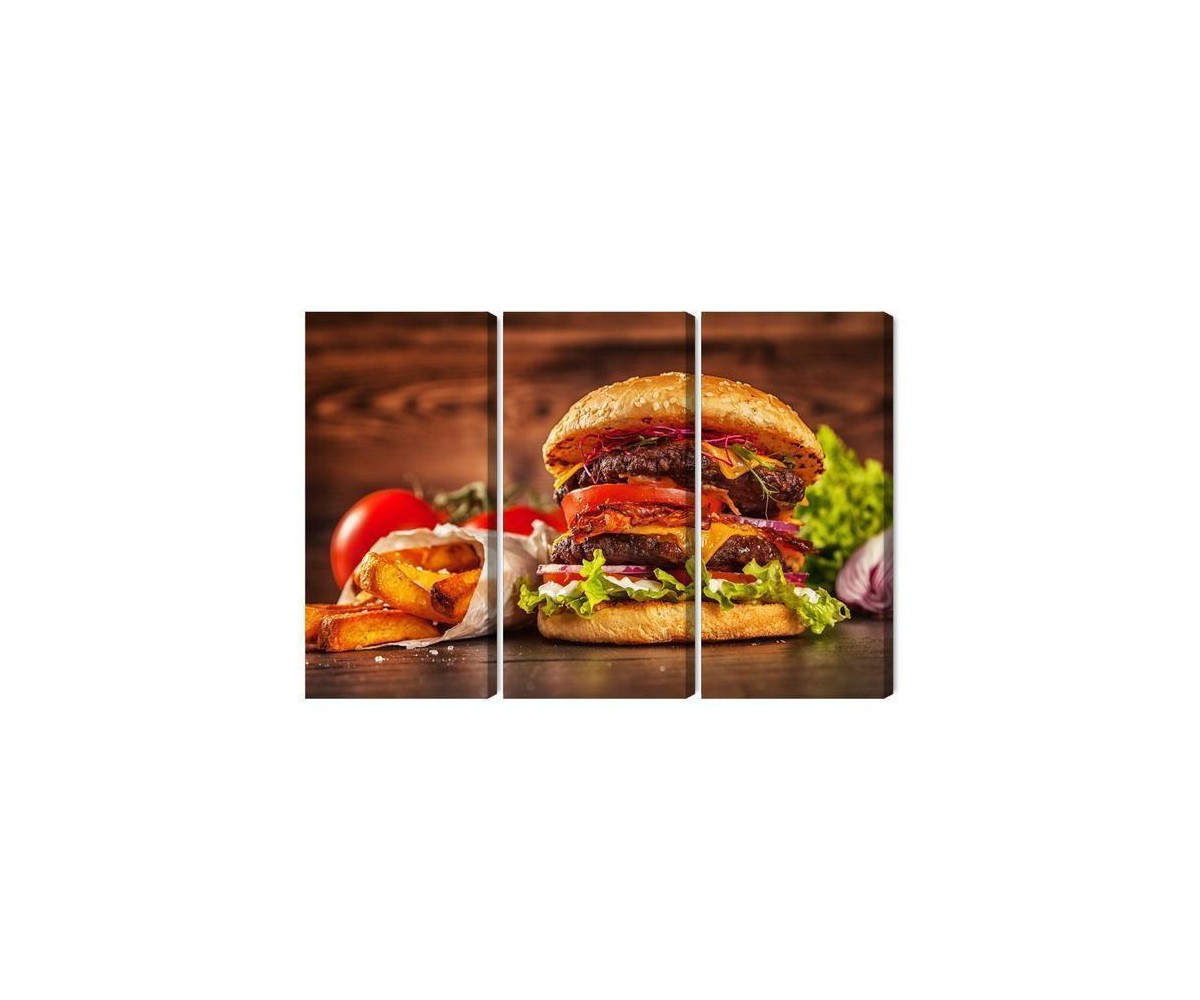 Mehrteiliges Bild Hausgemachter Hamburger