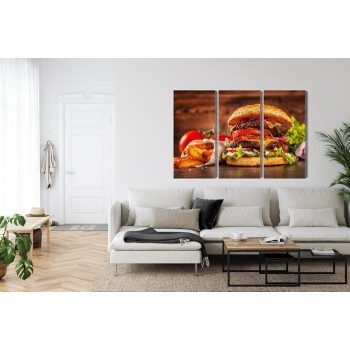 Mehrteiliges Bild Hausgemachter Hamburger