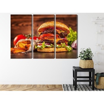 Mehrteiliges Bild Hausgemachter Hamburger