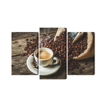 Mehrteiliges Bild Eine Tasse Heißen Kaffee