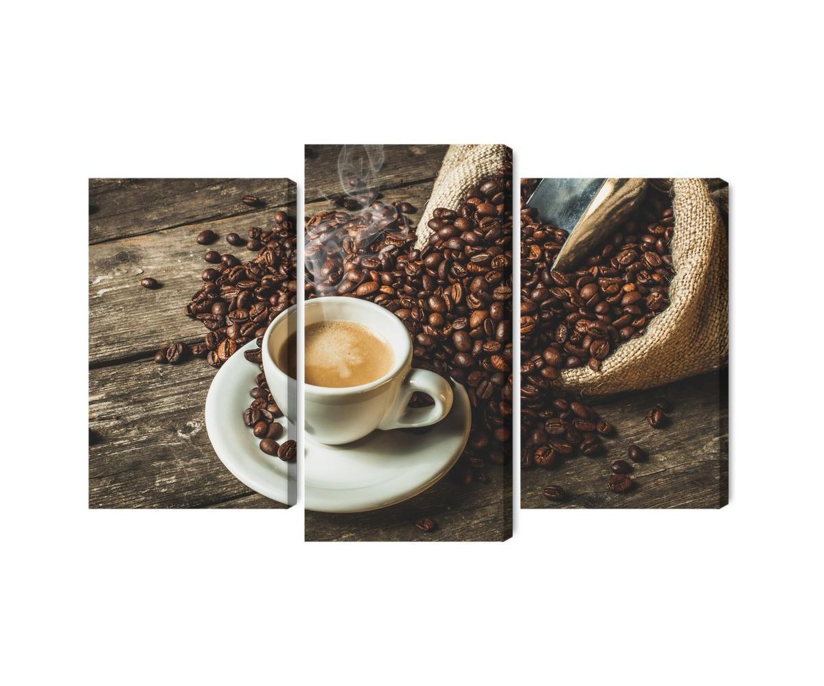 Mehrteiliges Bild Eine Tasse Heißen Kaffee