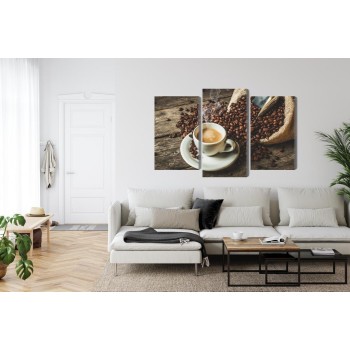 Mehrteiliges Bild Eine Tasse Heißen Kaffee