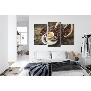 Mehrteiliges Bild Eine Tasse Heißen Kaffee