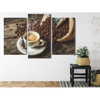 Mehrteiliges Bild Eine Tasse Heißen Kaffee