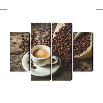 Mehrteiliges Bild Eine Tasse Heißen Kaffee