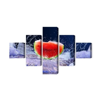 Mehrteiliges Bild Wassermelone Auf Eis