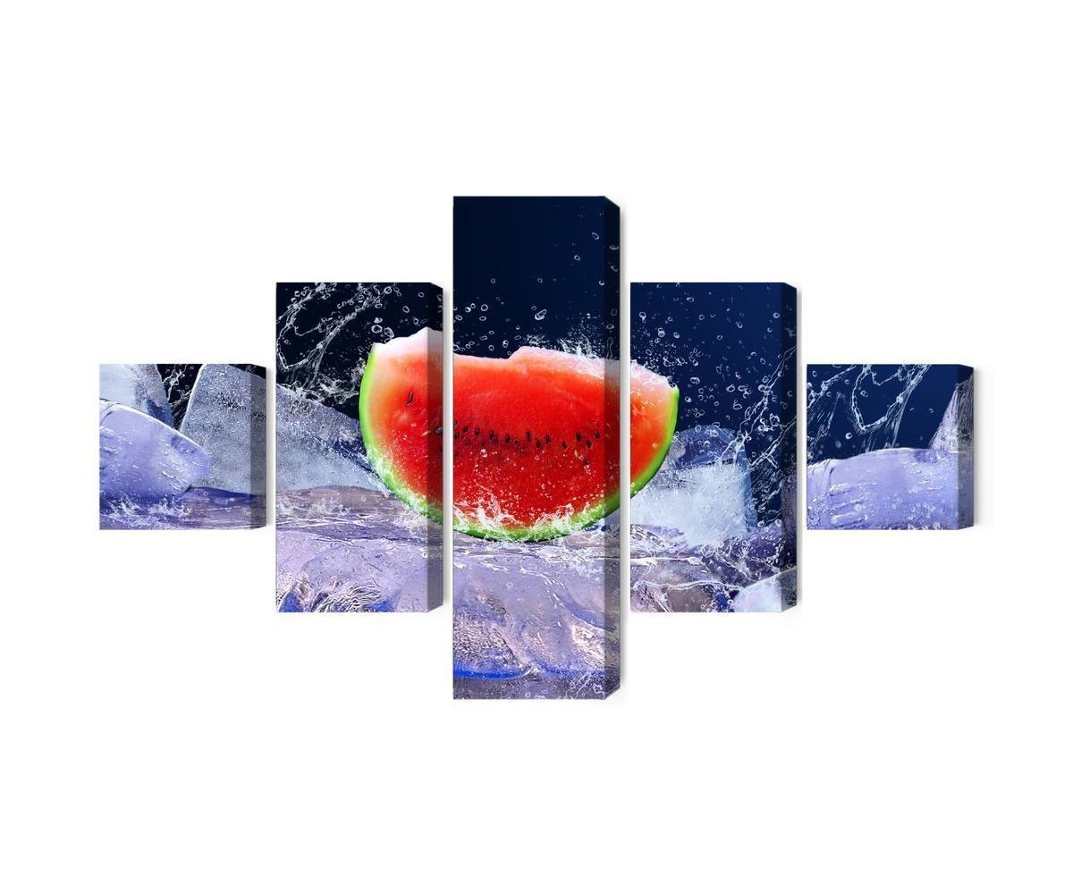 Mehrteiliges Bild Wassermelone Auf Eis