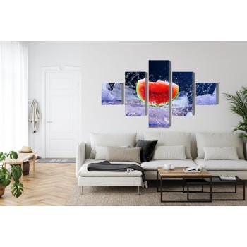 Mehrteiliges Bild Wassermelone Auf Eis