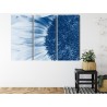 Mehrteiliges Bild Blaue Sonnenblume Im Makromaßstab