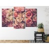 Mehrteiliges Bild Zarte Bunte 3D-Blumen
