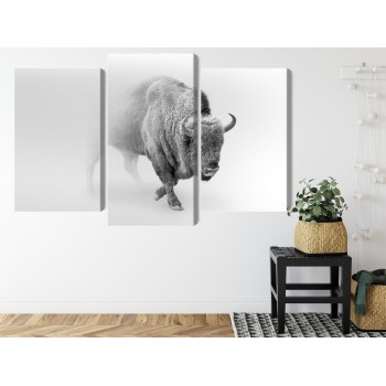 Mehrteiliges Bild Bison Im Nebel 3D