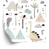 Tapete Für Jungen-Dinosaurier-Palme-Wolken