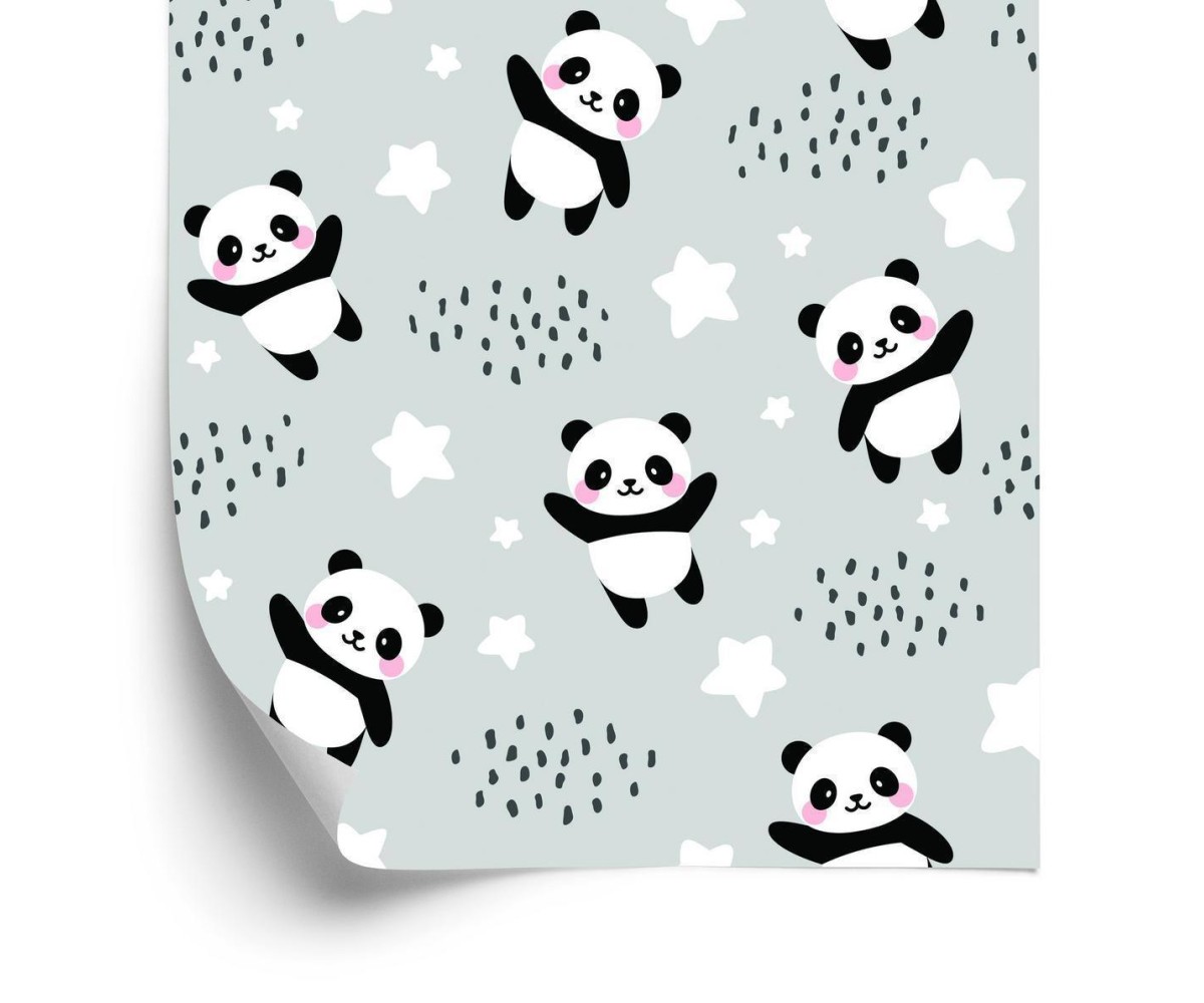 Tapete Pandas Unter Sternen