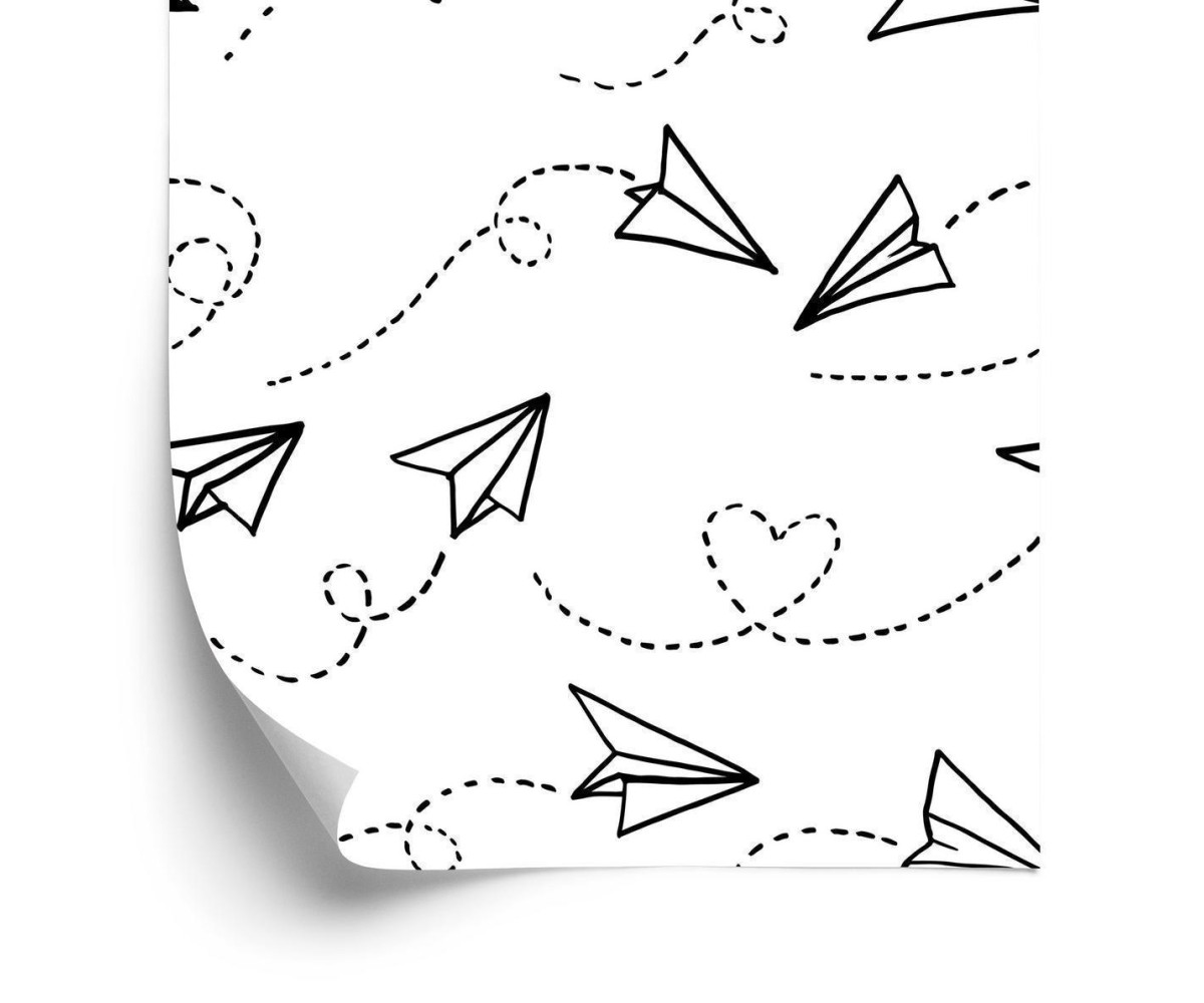 Tapete Papierflugzeuge Mit Herzen