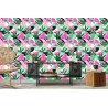 Tapete Modische Rosa Flamingos Und Blätter