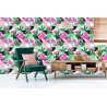 Tapete Modische Rosa Flamingos Und Blätter