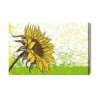 Leinwandbild Gezeichnete Sonnenblume Im Retro-Stil