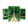 Mehrteiliges Bild Bambusbrücke Im Regenwald