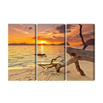 Mehrteiliges Bild Meereslandschaft Bei Sonnenuntergang