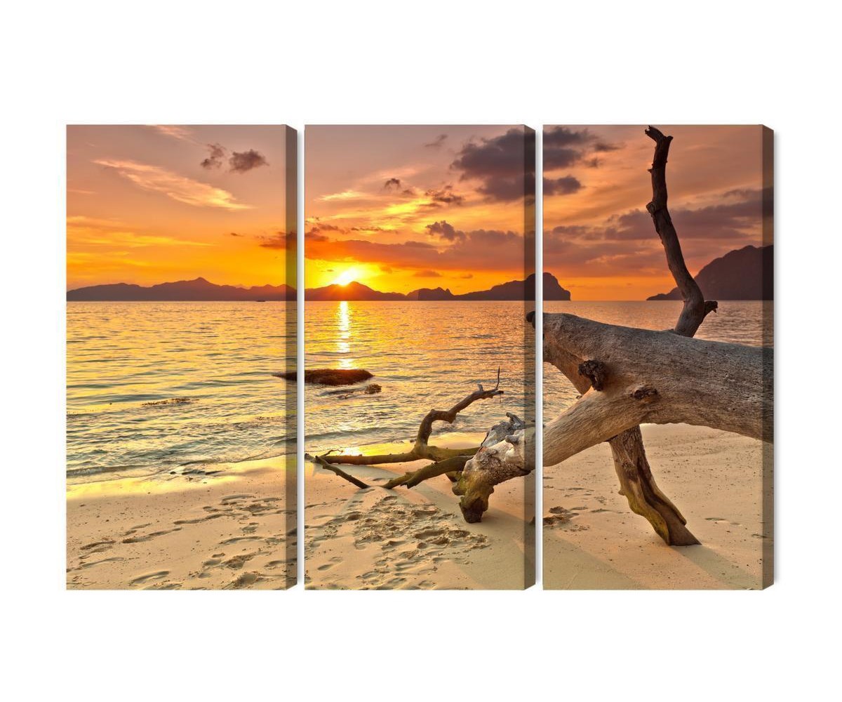 Mehrteiliges Bild Meereslandschaft Bei Sonnenuntergang