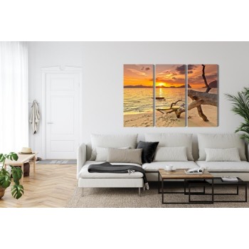 Mehrteiliges Bild Meereslandschaft Bei Sonnenuntergang