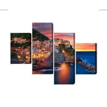 Mehrteiliges Bild Manarola-Stadt In Italien
