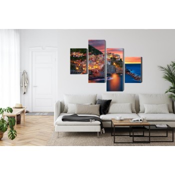 Mehrteiliges Bild Manarola-Stadt In Italien