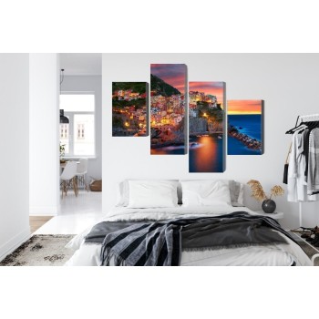 Mehrteiliges Bild Manarola-Stadt In Italien