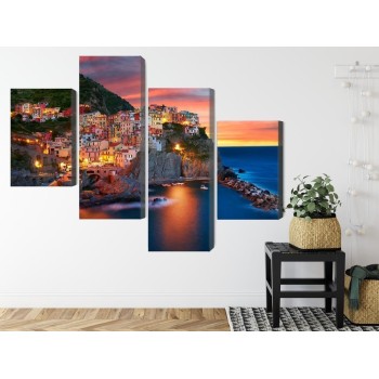 Mehrteiliges Bild Manarola-Stadt In Italien