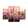 Mehrteiliges Bild Innenstadt Von Los Angeles Bei Sonnenuntergang