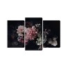 Mehrteiliges Bild Blumen Im Vintage-Stil Auf Dunklem Hintergrund