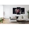 Mehrteiliges Bild Blumen Im Vintage-Stil Auf Dunklem Hintergrund