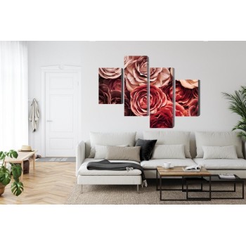 Mehrteiliges Bild Bunte Blumen Schließen Herauf 3D
