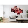 Mehrteiliges Bild Bunte Blumen Schließen Herauf 3D
