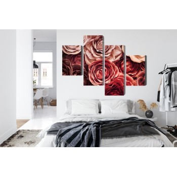 Mehrteiliges Bild Bunte Blumen Schließen Herauf 3D