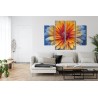 Mehrteiliges Bild Chrysanthemenblume Hautnah 3D