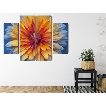 Mehrteiliges Bild Chrysanthemenblume Hautnah 3D