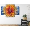 Mehrteiliges Bild Chrysanthemenblume Hautnah 3D