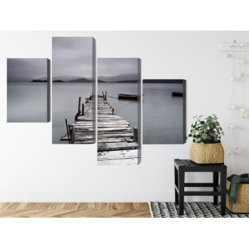Mehrteiliges Bild Nebliger See