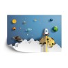 Fototapete Rocket Away Papercut-Serie