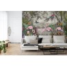 Fototapete Wallpaper Jungle And Tropical Forest Banana Palm And Tropical Birds  Old Drawing