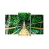 Mehrteiliges Bild Bambusbrücke Im Regenwald