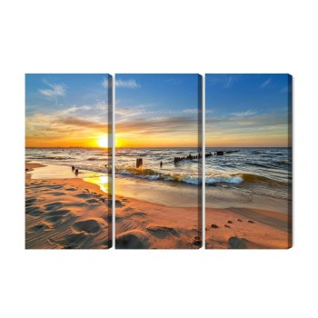 Mehrteiliges Bild Ostsee Bei Sonnenuntergang