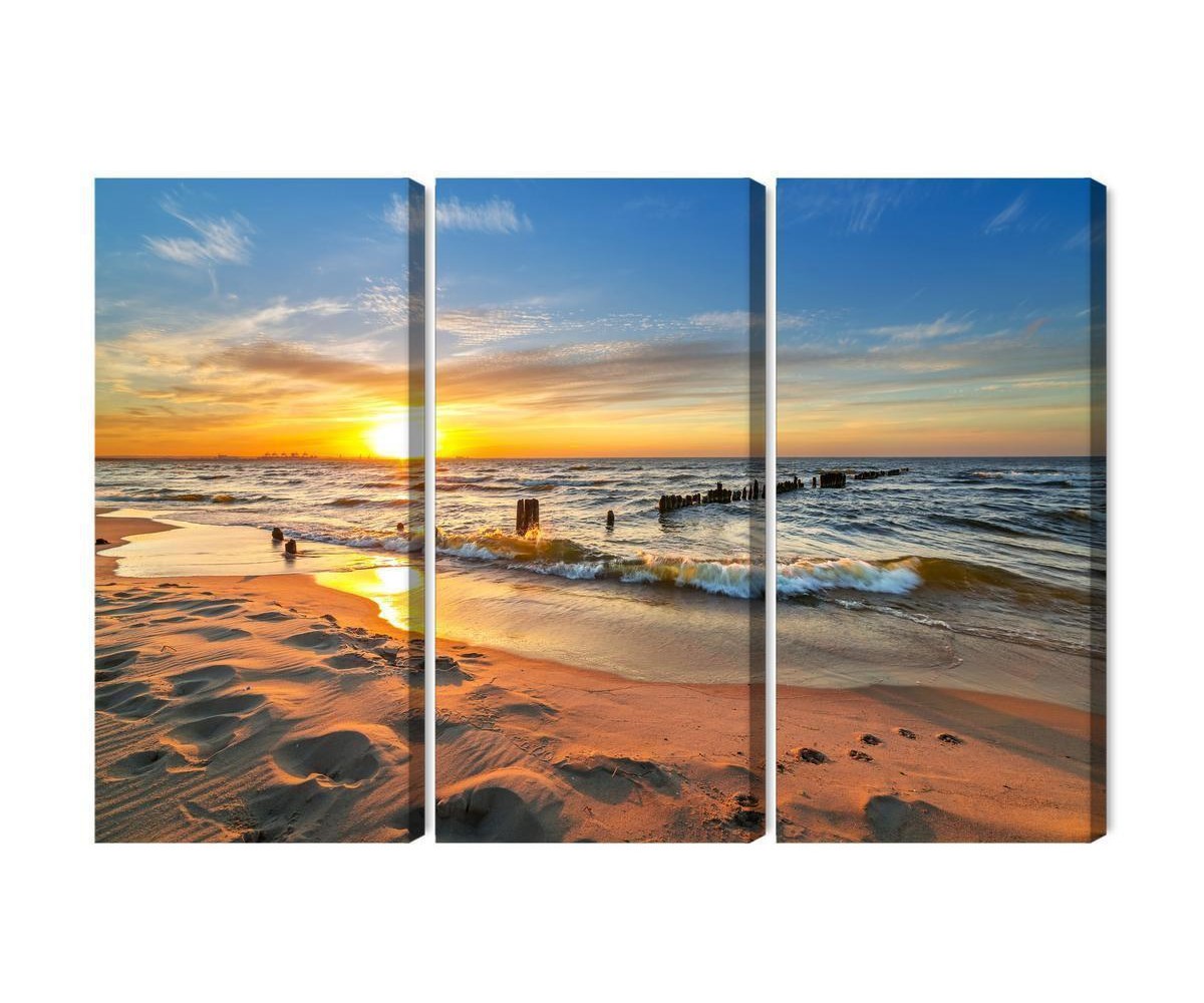 Mehrteiliges Bild Ostsee Bei Sonnenuntergang