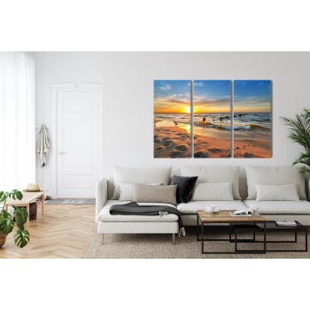Mehrteiliges Bild Ostsee Bei Sonnenuntergang