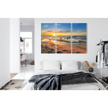 Mehrteiliges Bild Ostsee Bei Sonnenuntergang
