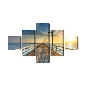 Mehrteiliges Bild Holzsteg An Der Ostsee