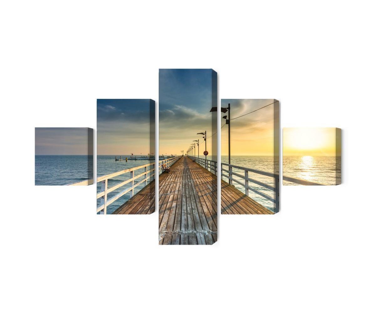 Mehrteiliges Bild Holzsteg An Der Ostsee
