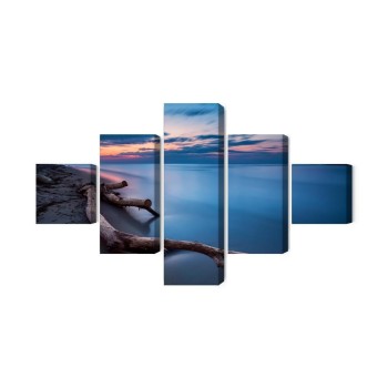 Mehrteiliges Bild Die Meereslandschaft Zur Abendzeit